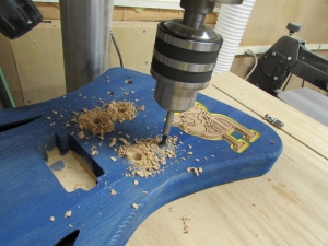 Drilling post holes for tuneomatic and tailpiece